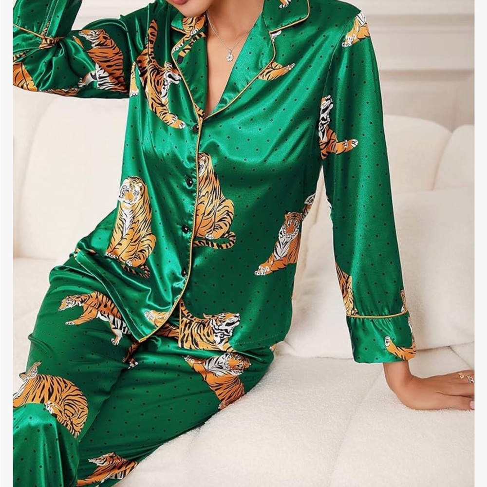 Satin Pajama Set NWOT